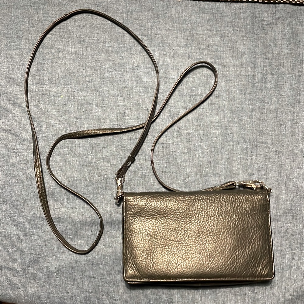 Italian leather wallet crossbody purse